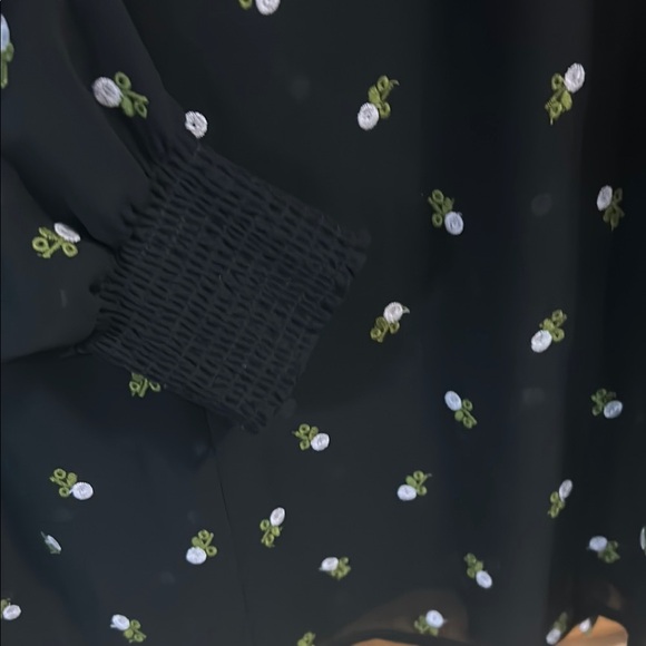 CAbi Black Buttoned 3/4 Sleeve Blouse with Mandarin Collar - Picture 4 of 4